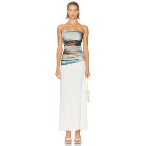 Christopher Esber Lucid Sheer Panel Dress in Lucid Garden Print 6 New Long Gown